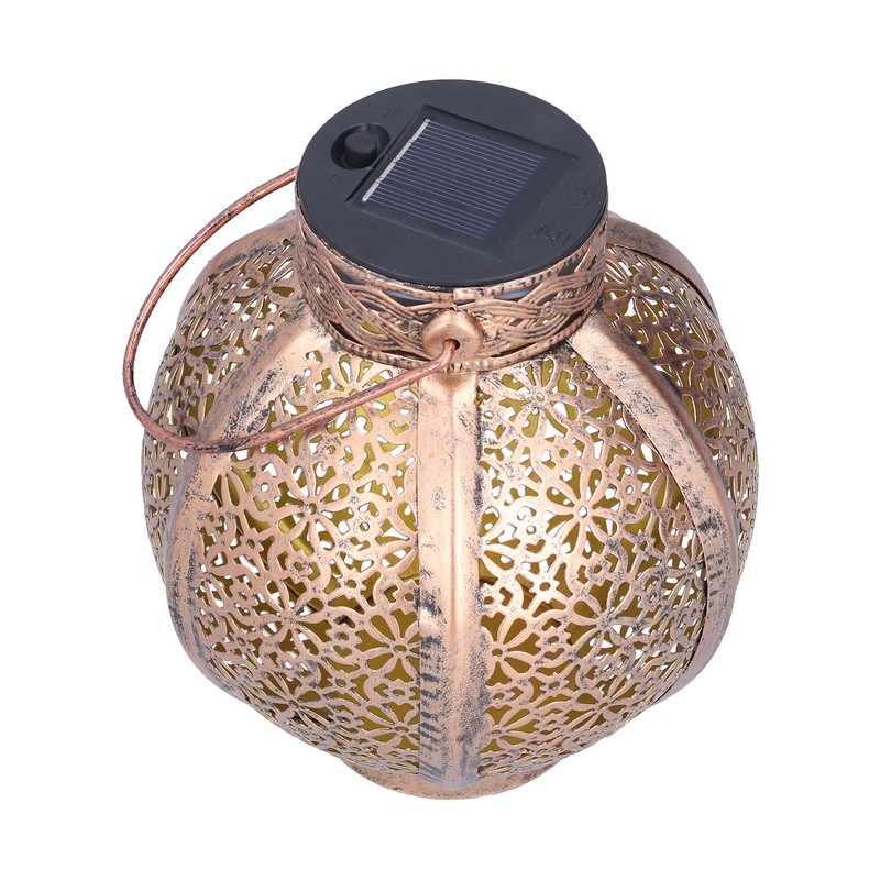 Solar Hollow Light Waterproof Retro Style Solar Landscape Hollow Lantern