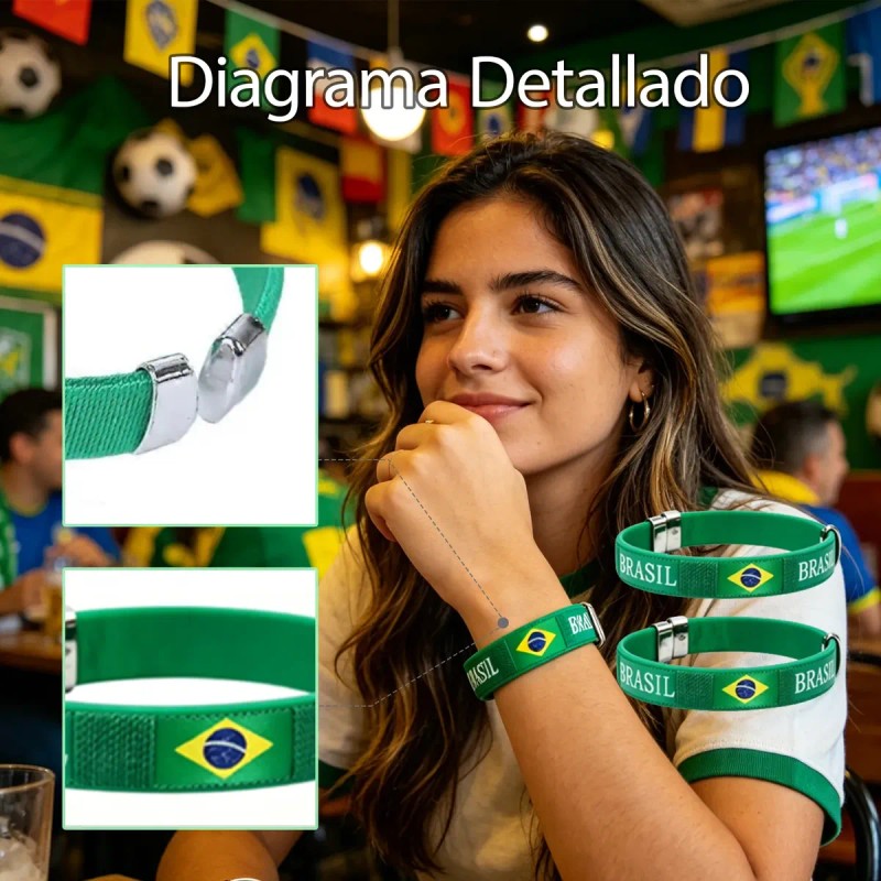2026 México De La Copa Del Mundo Animando Pulsera-2 Piezas