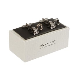 Digger Excavator Cufflinks In Onyx Art Box