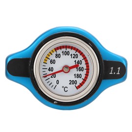 Klanata Universal Car Radiator Cap, Leakproof Thermostatic Water Tank Cover with 0.9-1.3 Bar Pressure Gauge, for Small Head 1.1 Bar Applications (Small head 1.1)