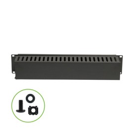 NavePoint 2U Plastic Rack Mount Horizontal Cable Manager Duct Raceway for 19 Inch Server Rack