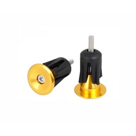 Aluminum bike handlebar end caps Fit for Most Bicycle Road Bike Mountain Bike (2pcs) (Gold)