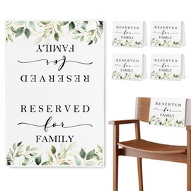 ChissNook Reserved Seating Chair Signs, Reserved sign for Family Pew Cloths Seating Placeholder for Church Pews, Wedding Decorations for Reception Parties Celebrations Event (Green, 4 PCS)