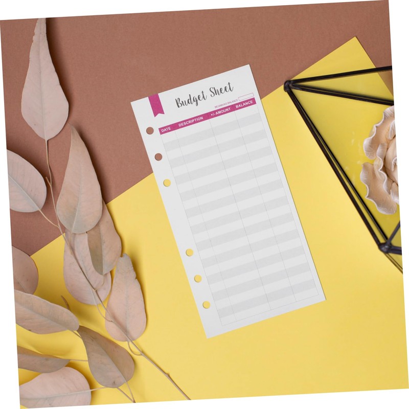 TEHAUX 1set Budget Planner Refills Thick Punched Expense Tracker Sheets