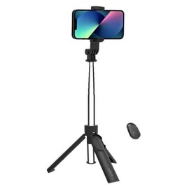 Celly, Universal-Selfie-Stick mit Bluetooth, Verstellbarer und tragbarer Stativ, integriertes Stativ, kompatibel mit Smartphones bis zu 7 Zoll, Schwarz