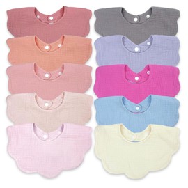 DOSMINE Baby Bibs Baby Drooling Bibs Snap Bibs Muslin Bibs for Drooling & Teething Drool Bibs Feeding Bibs for Boys Girls Baby Must Haves