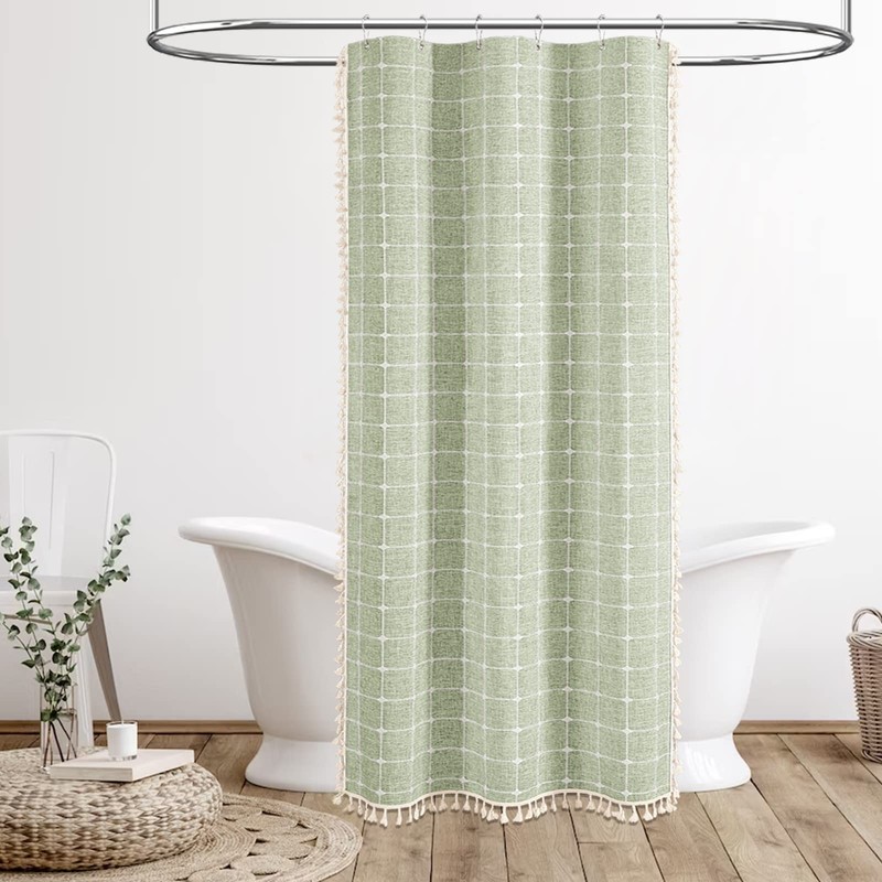 BTTN Boho Shower Stall Curtain - 36x72 Narrow Linen Ultra