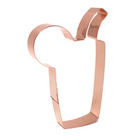 Refreshing Summer Drink Glass with Lemon and Straw Copper Cookie Cutter