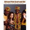 2 Pcs African Hats Kente Scarf Sets African Turban Dashiki