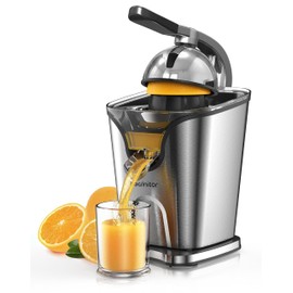 150W Electric Citrus Juicer Squeezer with 2 Cones, Healnitor Stainless Steel Quiet Orange Juice Extractor Machines for Lime Grapefruit Lemon, Detachable Design