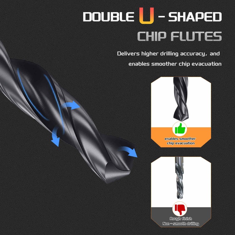 CoCud Drill Bit, 1mm Cutting Diameter, 4241 HSS Nitriding Black