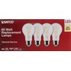 Satco S12463 8 Watt A19 LED Bulb, Clear, 3000K, Medium
