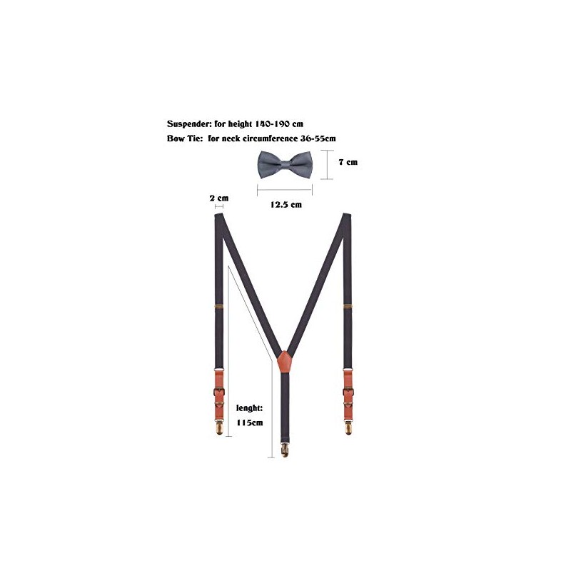 WANYING Men's 2 cm Braces Bow Tie Sets – PU