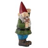 Alpine Corporation 12" Tall Outdoor Garden Gnome with Mushroom Yard