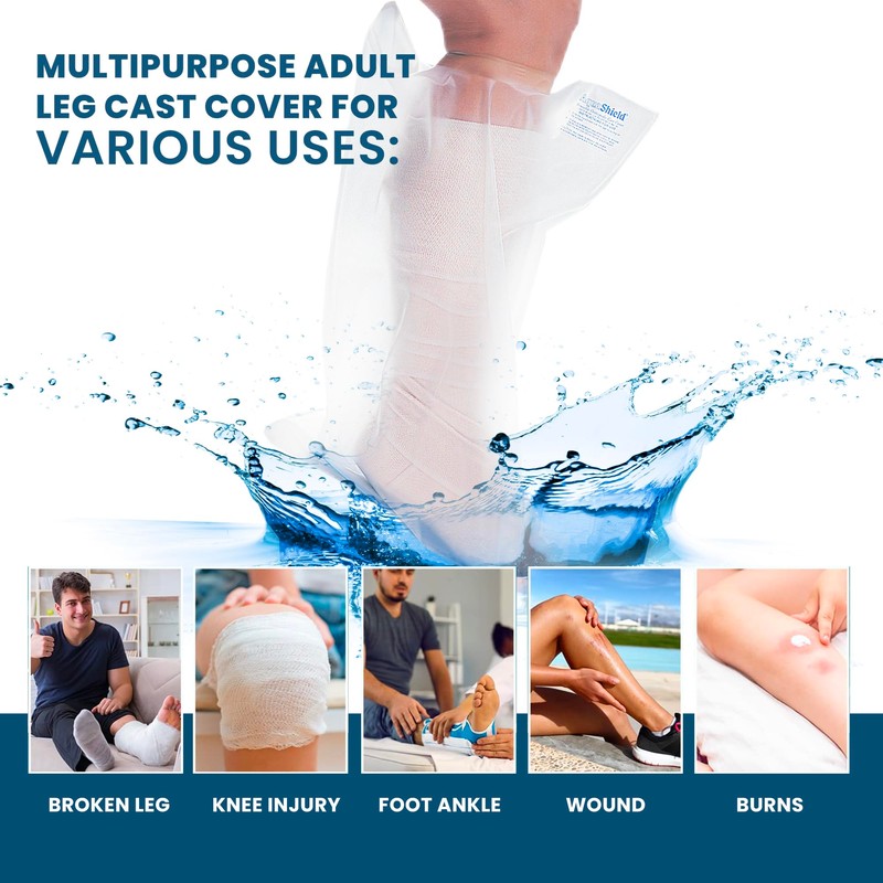 AquaShield Waterproof Full Leg Cast & Bandage Protector - Adult