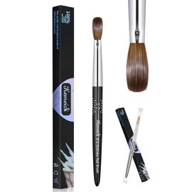 KEMEISI Acrylic Nail Brush Size #12, 100% Pure Kolinsky Nail Art Brushes for Acrylic Application, Sturdy Handle Oval Shaped Acrylic Powder Nail Design Tools for Professional Manicure DIY