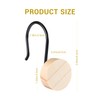Akimomaty Walnut Wood Shower Curtain Hooks, Black Metal Shower Curtain