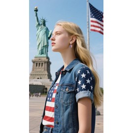 Angel's Draw Home USA Flag Earrings for Women 2 Pairs 4th of July Earrings Dangle Earrings for Women 4th of July Independence Day Daily Wear (Style4-Zirconia Pentagram)