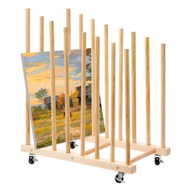 EELLAO Art Storage Rack with Caster Wheels Art Drying Rack Drawing Board Storage Rack Organizer for Art Studios, Artworks, Gallery