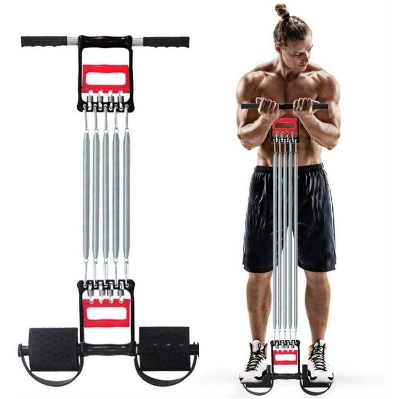 Chest Expander Muscle Training Exerciser - Multifunction 5 Tube Hand