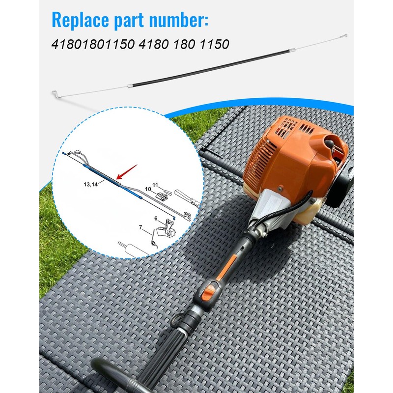 JUWEVAZU FS90R Throttle Control Cable Fit for Stihl Trimmer FS90