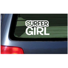 Surfer Girl Vinyl Sticker - White