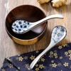 Ceramic Asian Soup Spoons, Easy to Hold, Long Handle Perfect