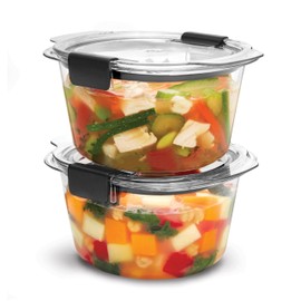 Rubbermaid Brilliance Round Leak Proof Food Storage Containers, 3.5 cup (828 mL), 2 Pack