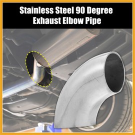 Partuto 1 Pcs OD 1.25 Inch 90 Degree Mandrel Bend Elbow SS304 Stainless Steel Exhaust Elbow Pipe for Car Modified Exhaust System 1.25" Piping Silver Tone Replacement
