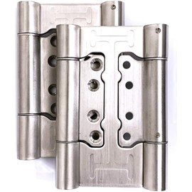 2 Pairs (4X) of 5" 304 Stainless Steel 3mm Thick Non-Mortise Self Closing Double Action Spring Hinges Cafe Saloon Door Swing Hinge