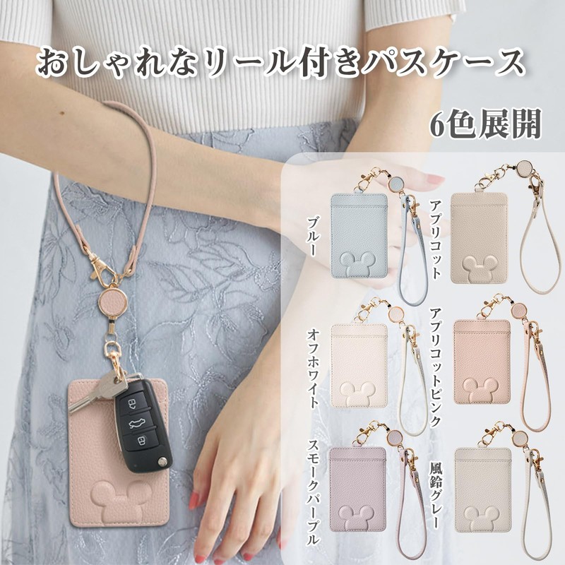 Wasenn Card Case, ID Card Holder, Pass Case with Reel,