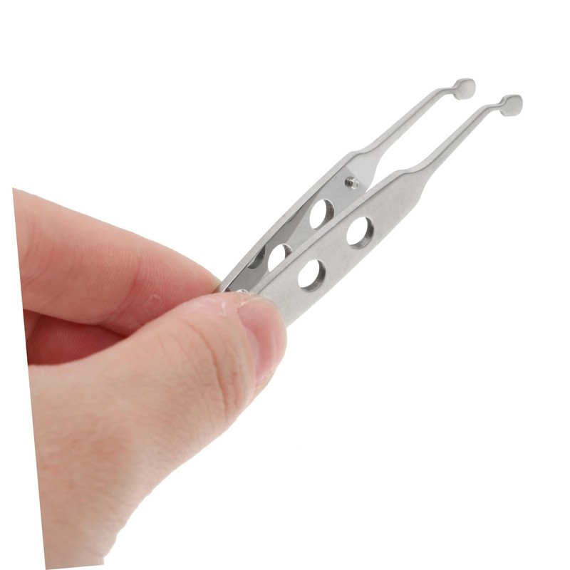 IWOWHERO Ergonomic Eyelid Tweezers for Men Precision Steel Tool for