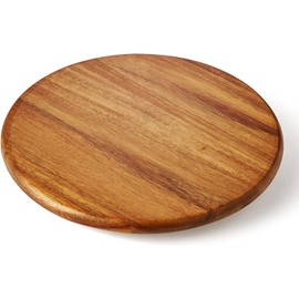 Acacia Wood Lazy Susan Wood Turntable Tray Cabinet Organizer, 16"