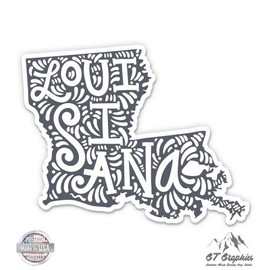 GT Graphics Louisiana Shape Cute Letters Native Local - 5" Vinyl Sticker - for Car Laptop I-Pad - Waterproof Decal