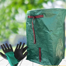 Yard Waste Bags,Dustpan for Leaves | Reusable Garden Trash Dustpan 2 Piece with Gloves for Yard Debris Clippings Leaves Collection Outdoor Lawn Patio