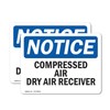 (2 Pack) Compressed Air Dry Air Receiver OSHA Notice Sign