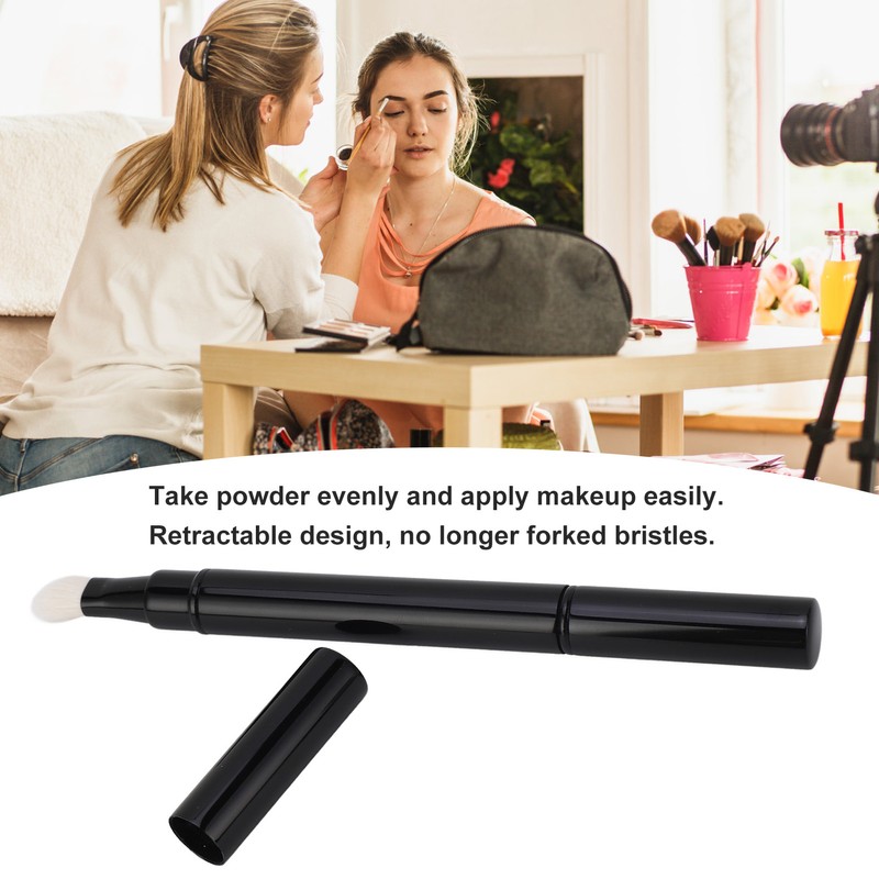 Retractable Makeup Brush Dual Ended Soft Wool Hair Portable Shadow