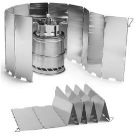 10 Plate Wind Screen For Cooking Stove - Compant and Lightweight Windshield Great for Camping Backpacking