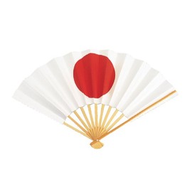 Japanese Flag Fan Made in Japan, white