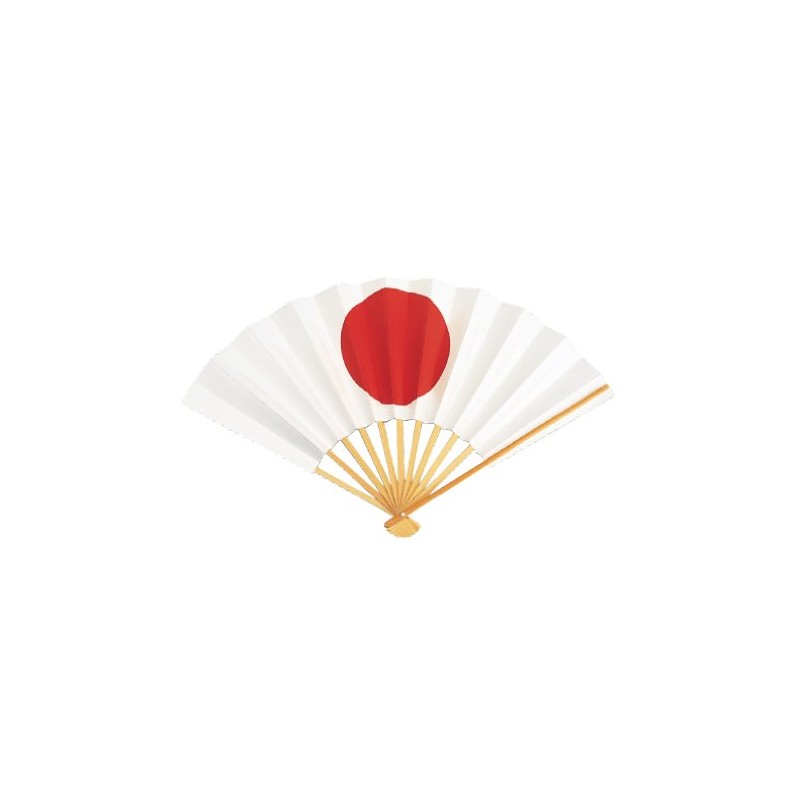 Japanese Flag Fan Made in Japan, white