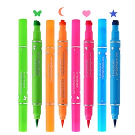 Double-Ended Liquid Eye Liner | Liquid Eye Liner Stamp - Portable Waterproof Cosmetics for Ladies Girls, Set of 4 Long-lasting Makeup Tools