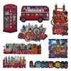 LILAJ Set of 6 London 3D Fridge Magnet Bus &
