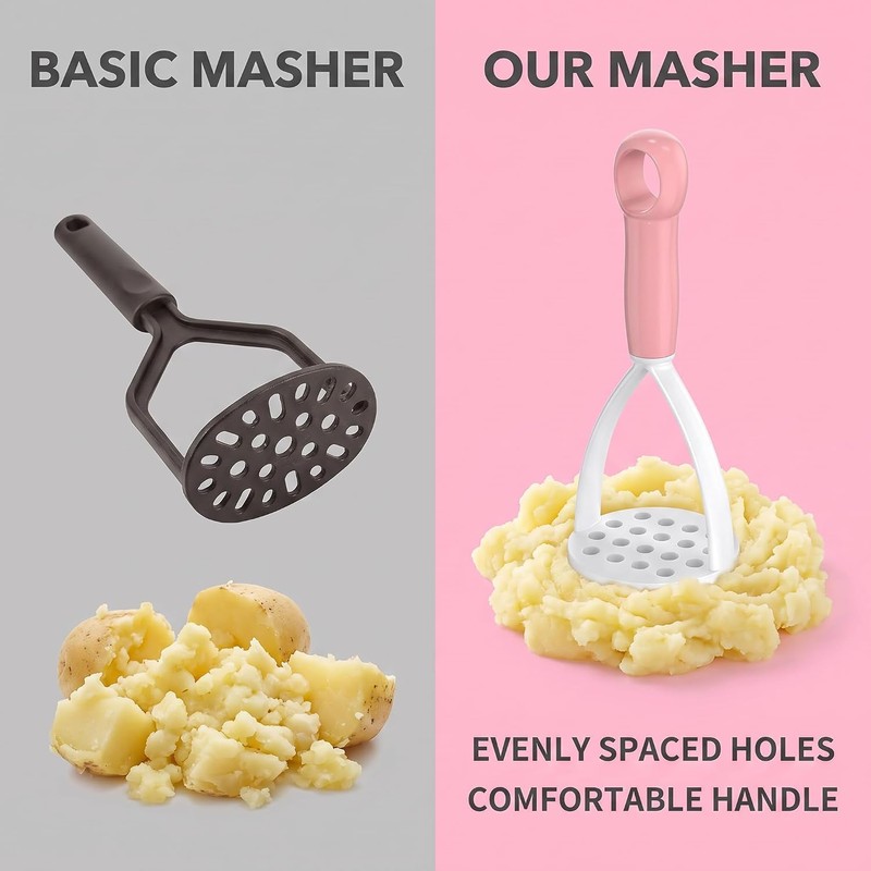 5Pcs Random Color Manual Silicone Potato Masher, Cooking Utensils Masher,