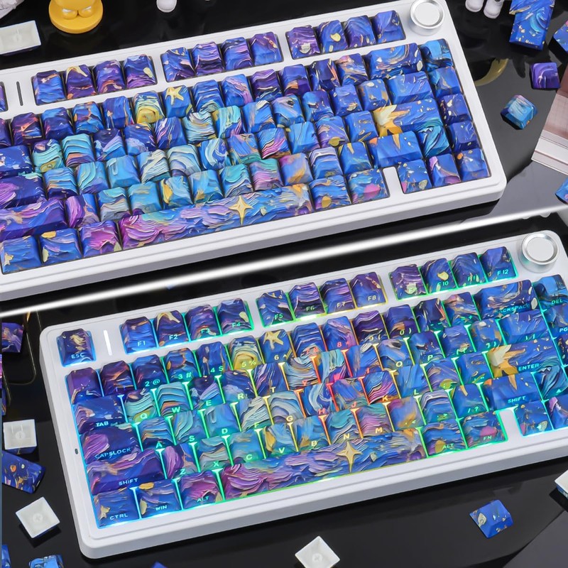 JOMKIZ Starry Night V5 PBT Keycaps 128 Keys Cherry Profile