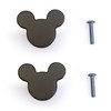 2 Pack Metal Mouse Cabinet Knobs with Screws for Dresser