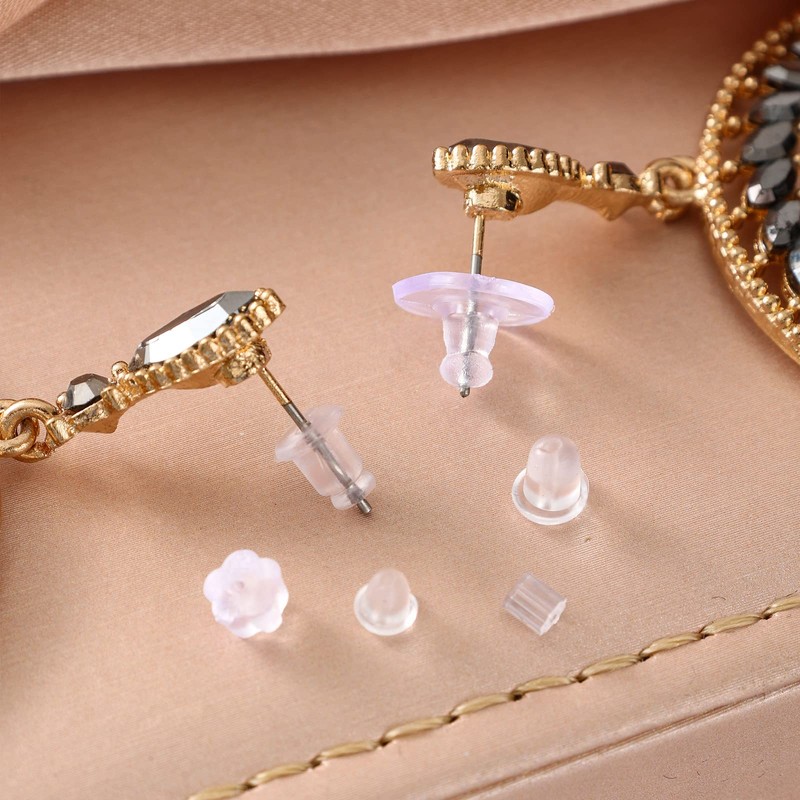 Nkwuire 6 Styles Silicone Earring Backs for Studs, 600 Pcs
