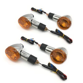 SPNUVR Universal 4Pcs Motorcycle Bullet Turn Signals Lights Fit For Honda Suzuki Kawasaki Yamaha Harley Motorcycle Bobber Chopper Vintage Turn LampBulb