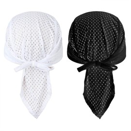 Men Women Breathable Cycling Bandana Headscarf Cool Sweat Wicking Quick Dry Mesh Skull Cap Do Rag Headgear Beanie Adjustable Dance Cycling Running Motorcycle Biker Head Wrap Scarf Liner Cap