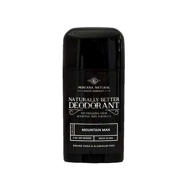 MNSC Mountain Man Naturally Better Deodorant - Magnesium and Activated Charcoal - Sensitive Skin Formula, Aluminum-Free, Baking Soda-Free, All-Natural, Plant-Derived, Made in USA