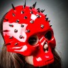 ILOVEMASKS Steampunk Spikes Skull Venetian Masquerade Half Face Mask -